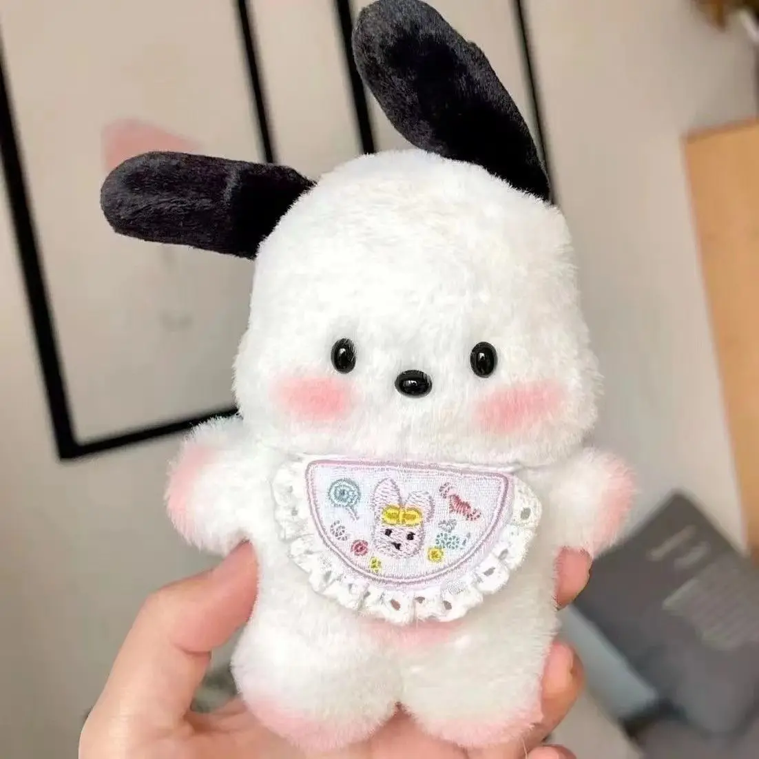 Sanrio Plush Pochacco Key Chain Cute Doll Girl Diy Plush Bag Pendant Kawaii Room Decoration Children Pillow Couple Gift