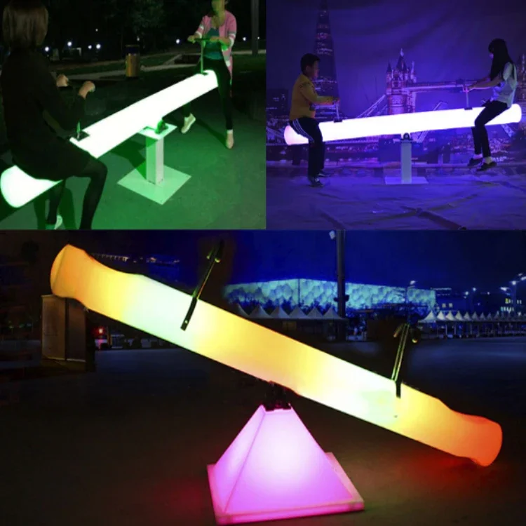 Colorful Seesaw Luminous Cylinder Children Kid Toys Lever Interactive Bench Amusement Playground Teeter-Totter