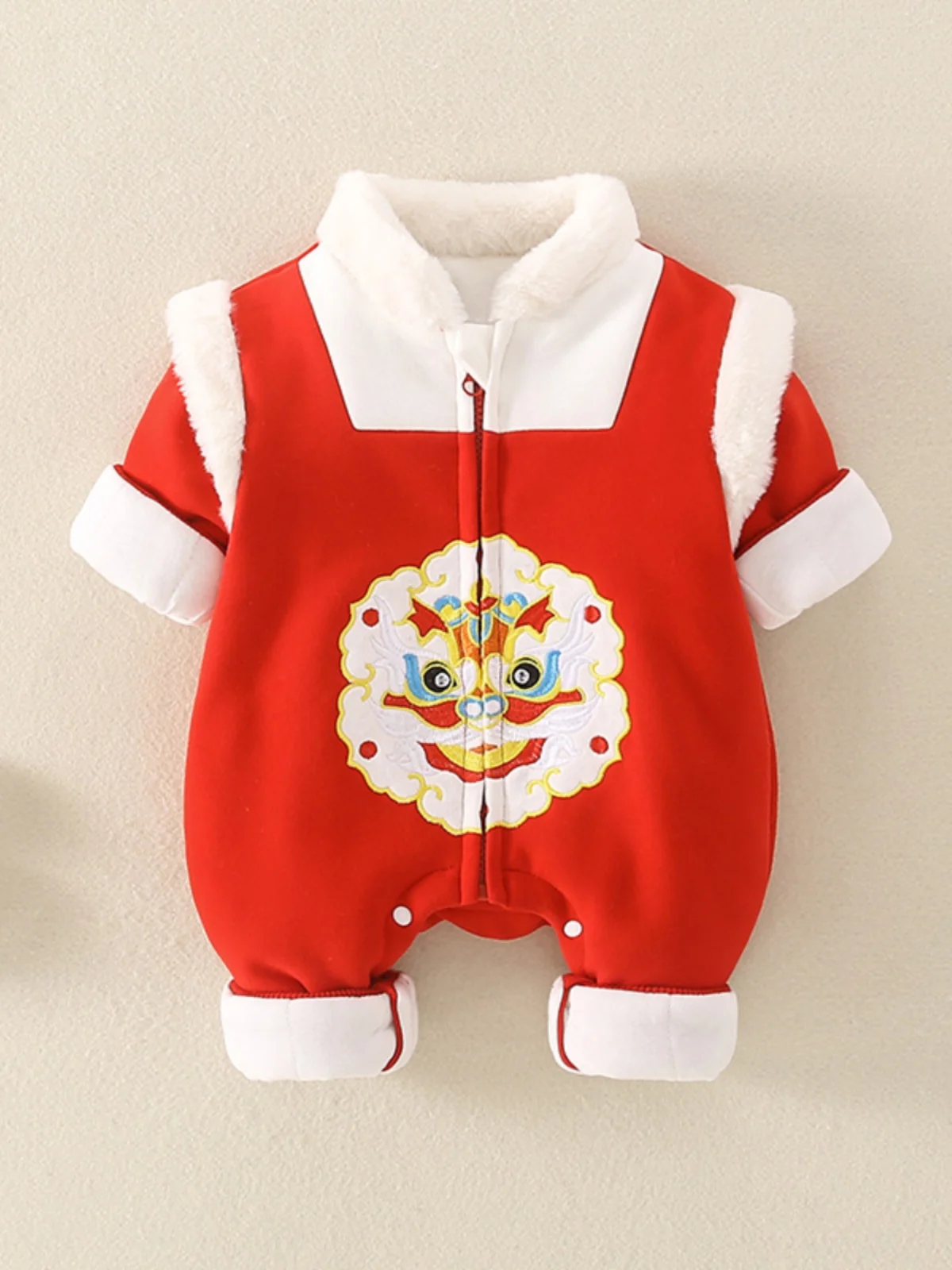 

Зимний комбинезон Thiened для малышей Long Sve Fce на подкладке, ветрозащитный костюм на бретельках для празднования сто дней, модная хлопковая одежда...