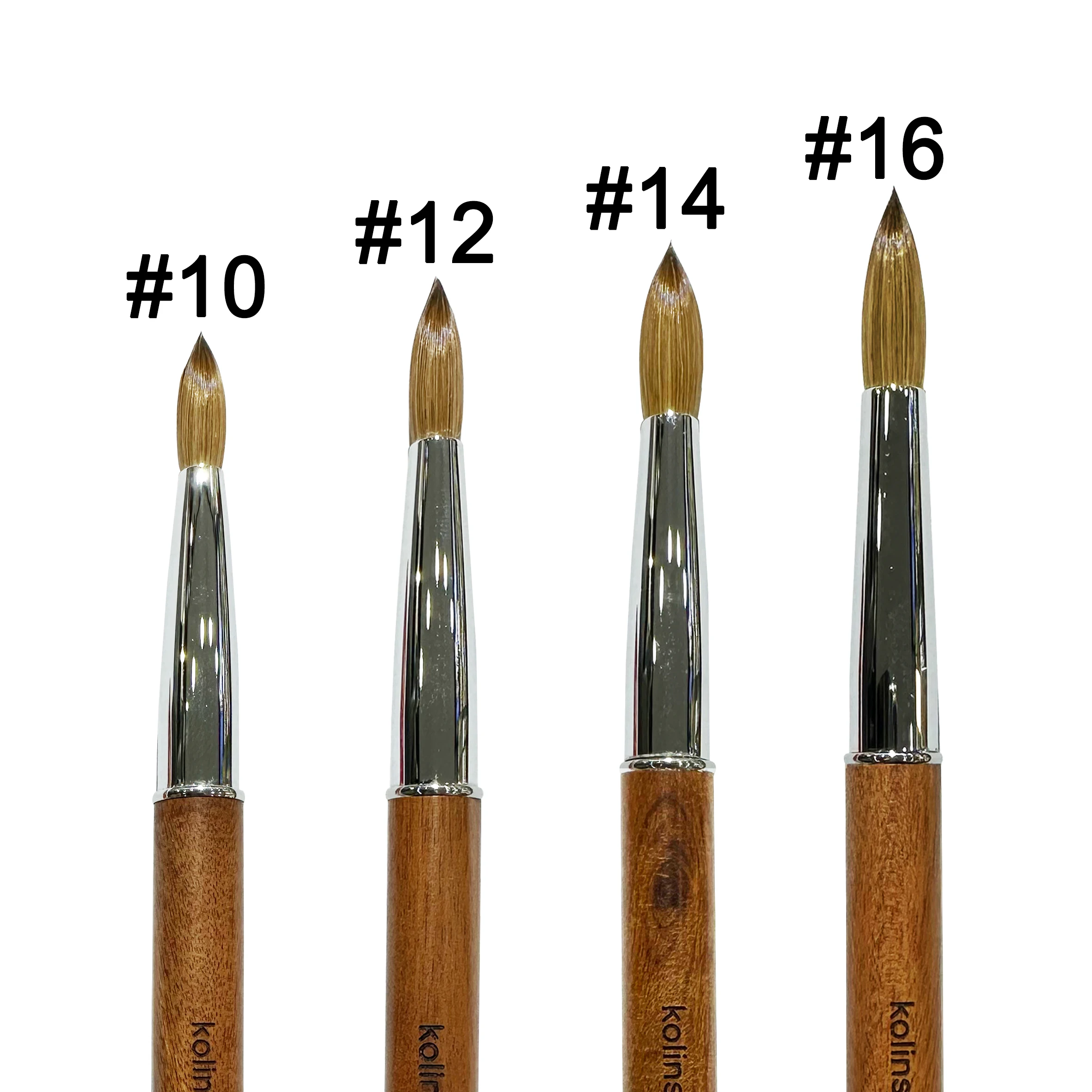 RolinStar B quality 100% Kolinsky Acrylic dipping powder Builder Pure gel sandalwood nail brush mink Application size 10-16#