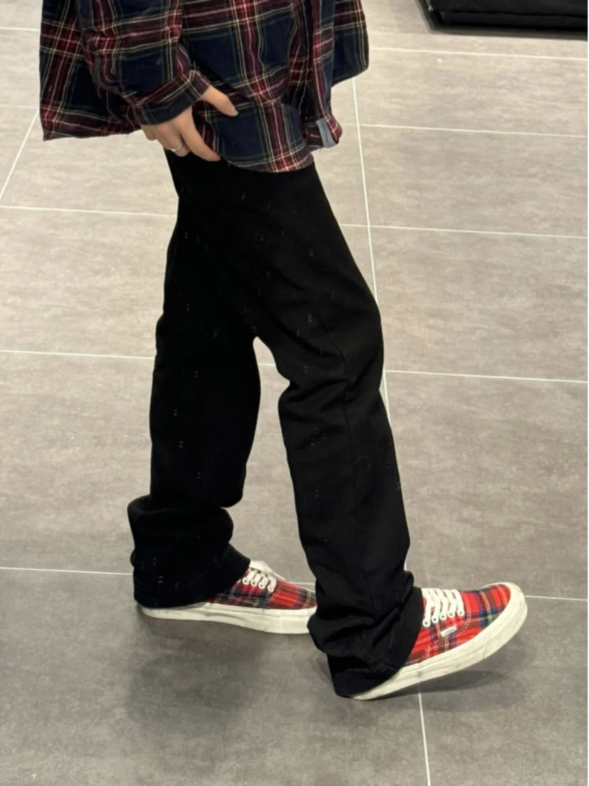 

American High Street Vibe Men's Slim Fit Straight Leg Jeans Elastic Waist Cotton Polyester Blend Summer Wear