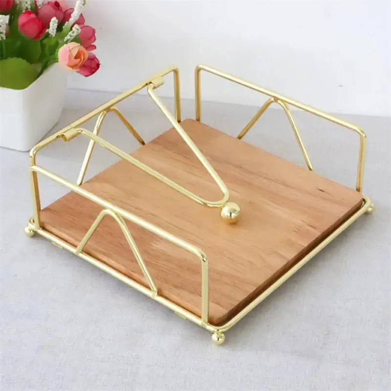 Practical Napkin Holder Metal Kitchen With Weighted Tension Arm Rustic Tissue Paper Dispenser For Countertop Table