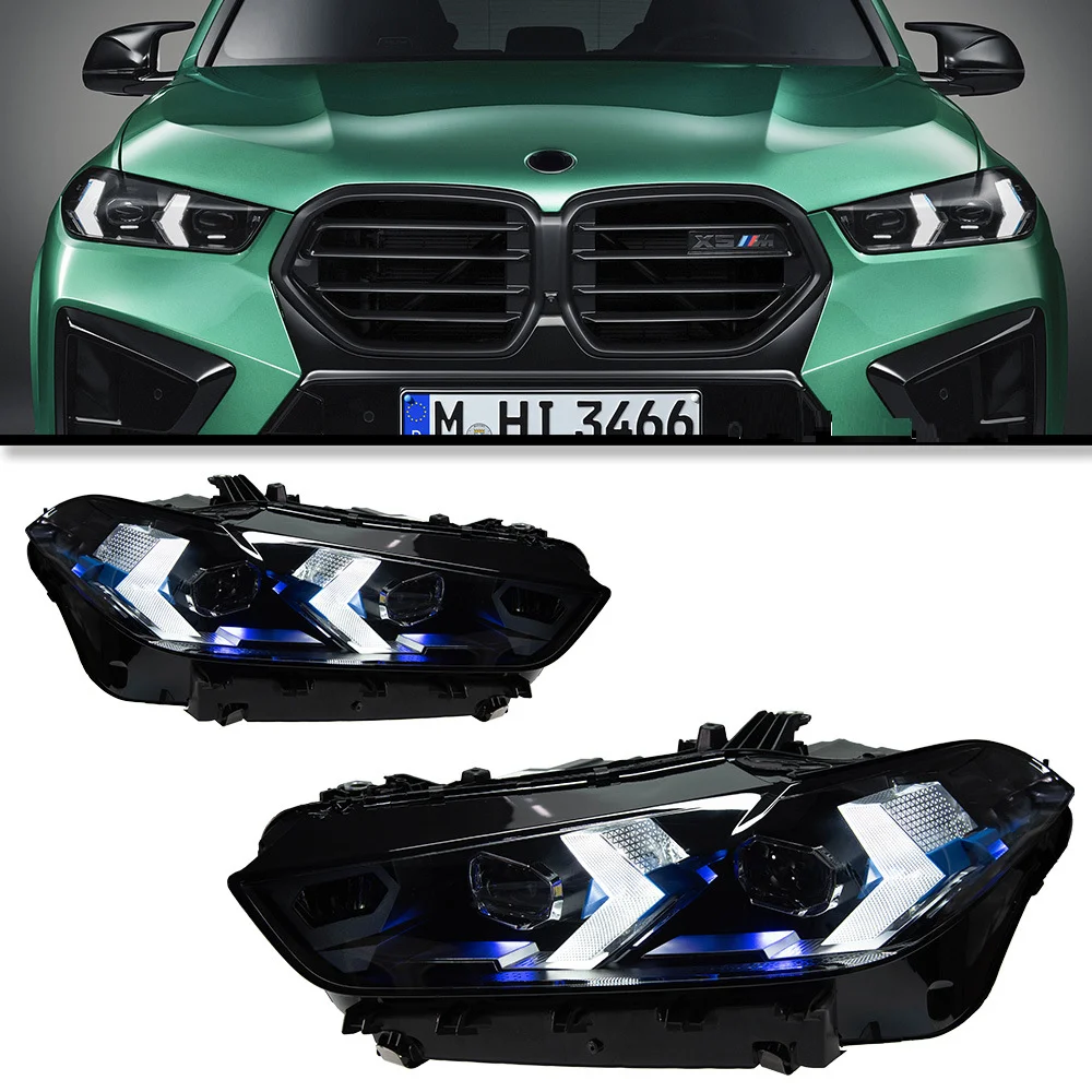 

for BMW X5 E70, featuring the new G18 arrowhead headlight assembly with LED lenses, including the driving lights