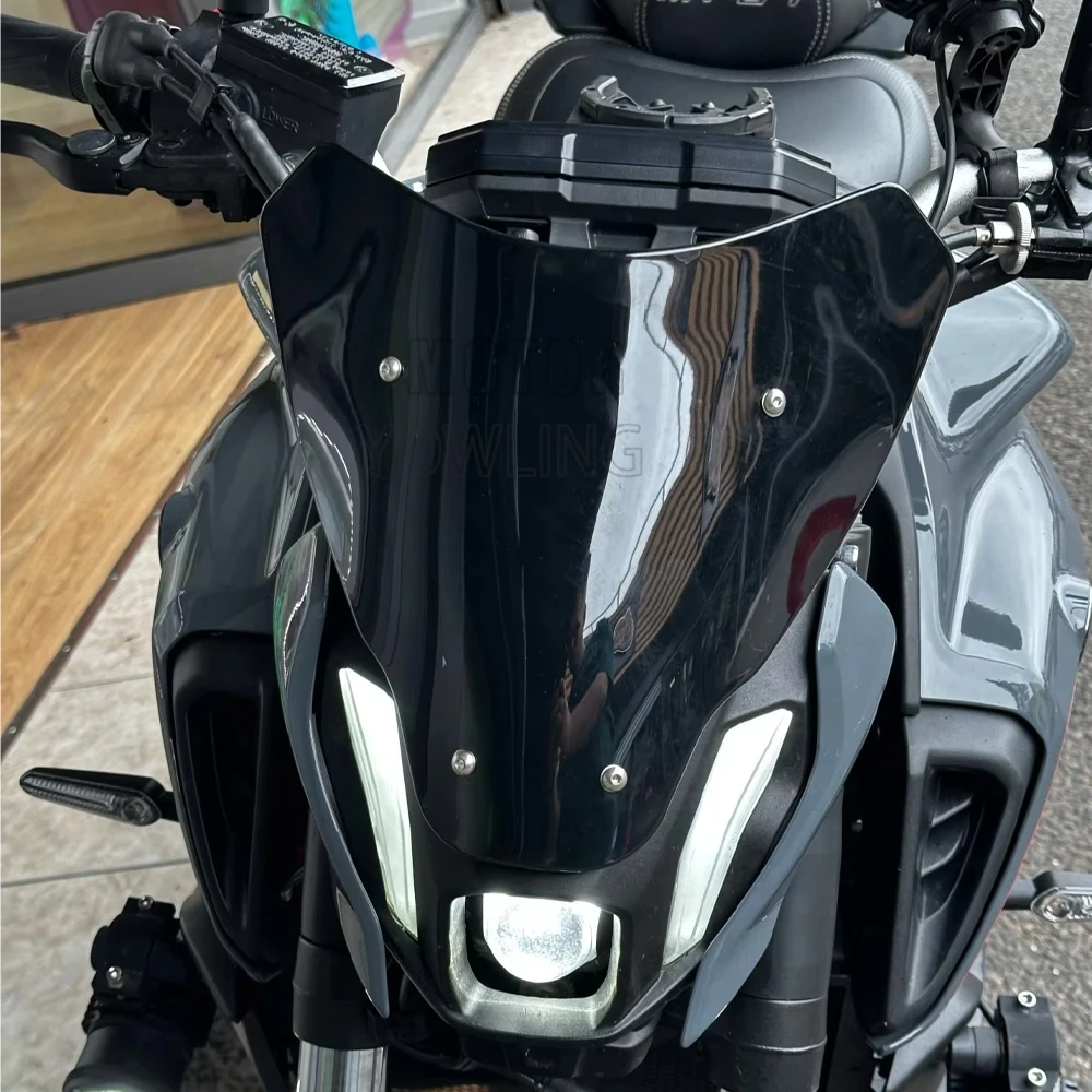 Für YAMAHA MT07 FZ07 MT FZ 07 2021 2022 2023-24 Motorrad Windschutzscheibe Windschild Abdeckung Windabweiser MT-07 Mit Halterung