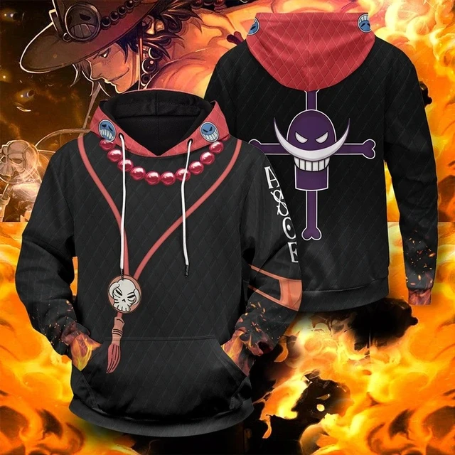 Anime ONE PIECE rufy Portgas D Ace White Beard Symbol Cosplay felpe con cappuccio felpa Pullover Unisex giacca per adulti cappotto sportivo AliExpress