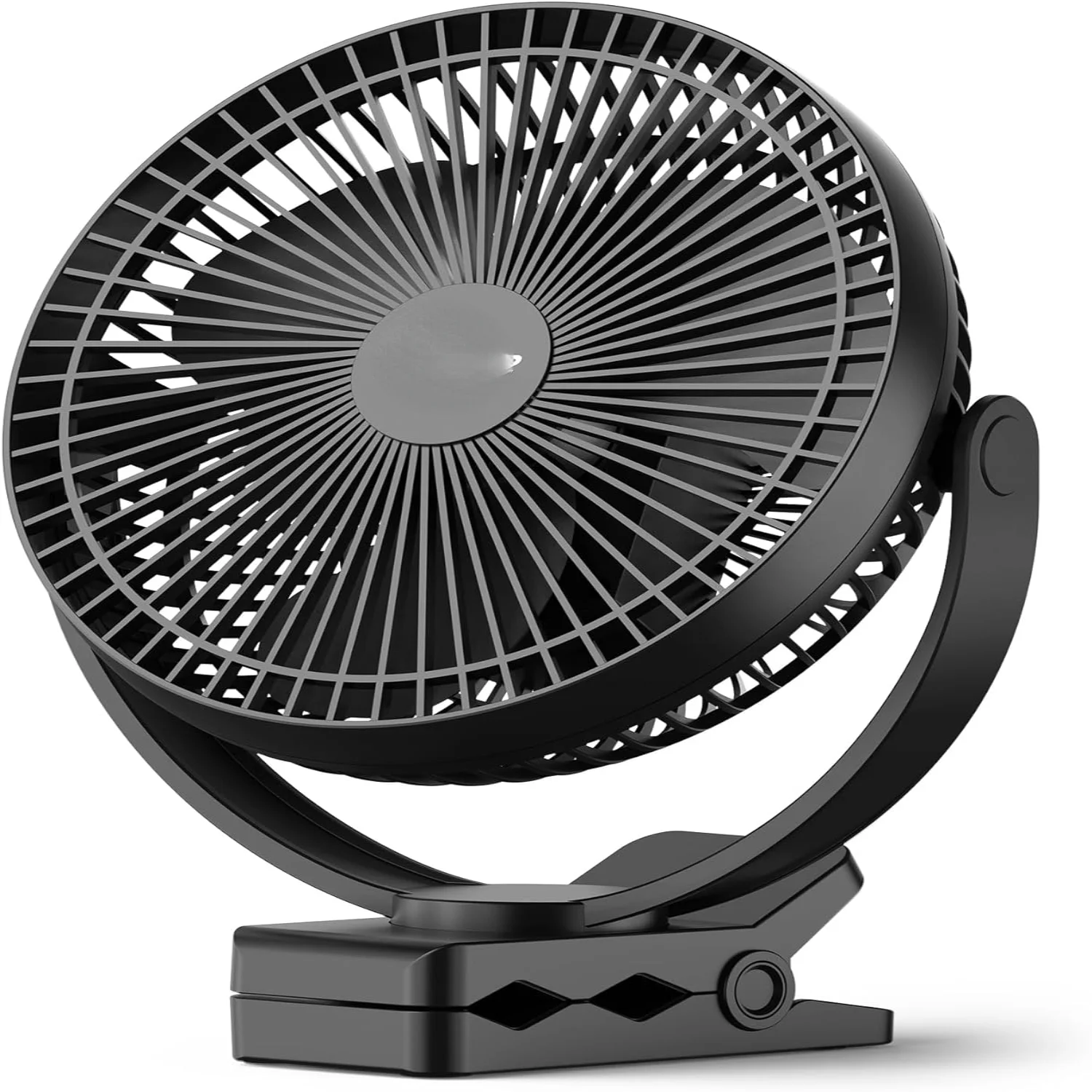 10000mAh Clip on Fan Rechargeable, 8-Inch Battery Operated Desk Fan, USB Fan with 4 Speeds, Strong Airflow Sturdy Clamp for Golf