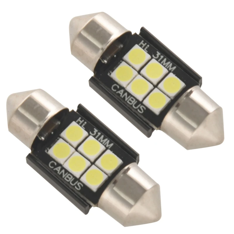 4X Extremely Bright 400 Lumens 3020 Chipset Canbus Error Free Led Bulbs For Car  31Mm Festoon De3175 6428 Xenon White