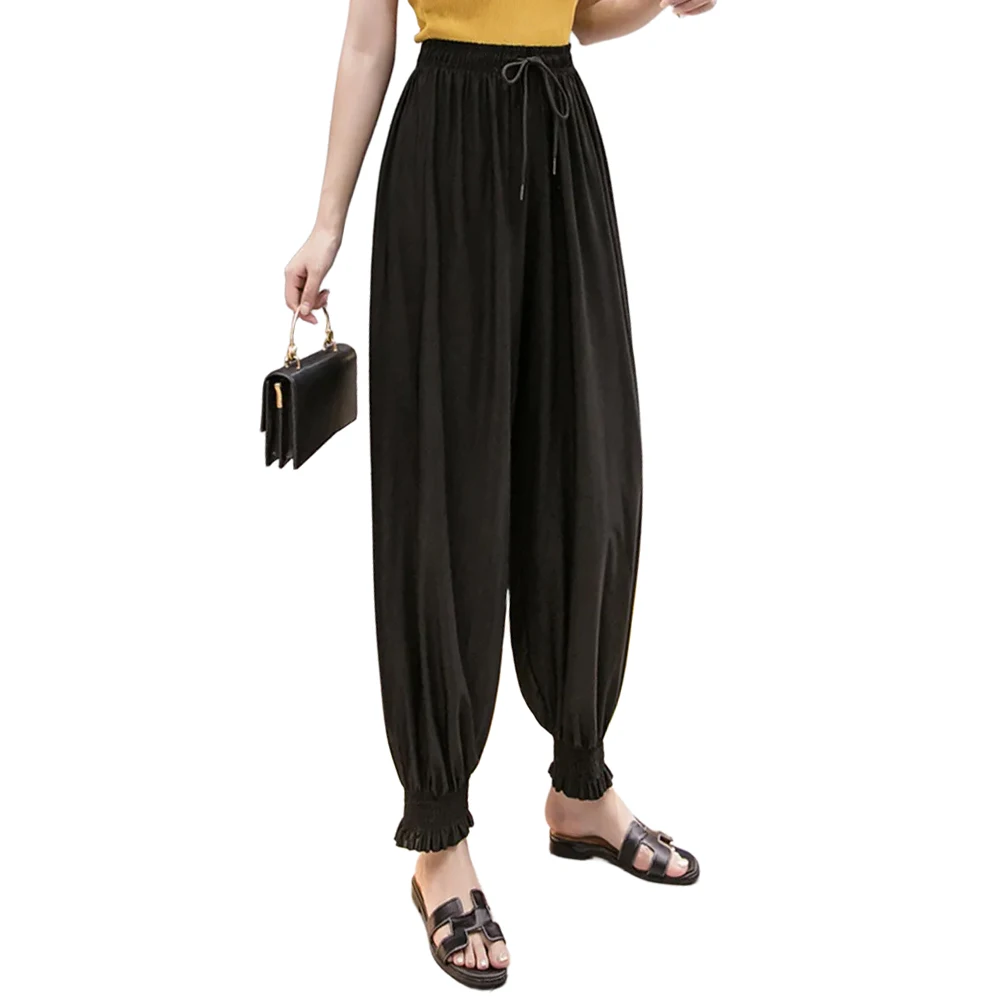 Pantaloni larghi da spiaggia Pantaloni anti-zanzara Pantaloni alla caviglia in tessuto poliestere 90 Pantaloni da donna