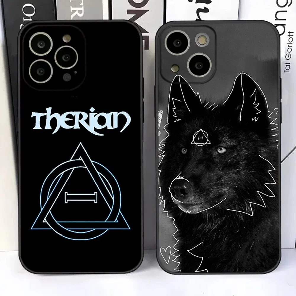 Creative Therian Symbol Phone Case For iPhone 16,15,14,13,12,11 Plus,Pro,Max,XR,XS,X,7,8 Plus,SE,Mini Silicone Soft