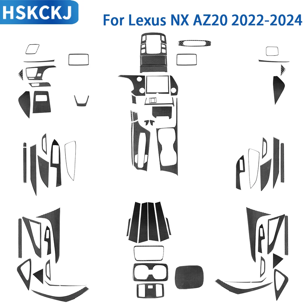 

Аксессуары для Lexus NX AZ20 2022-2024, настоящие мягкие наклейки из углеродного волокна для приборной панели автомобиля