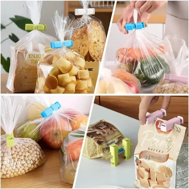 Clips de sellado de alimentos para el hogar, Clip de bolsa de almacenamiento de alimentos frescos, bolsas de aperitivos de pan, abrazadera de