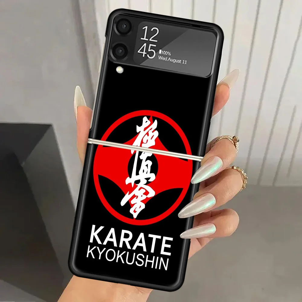 Oyama Kyokushin Karate Hard PC Phone Case dla Samsung Galaxy Z Flip 6 5 4 3 Black Cover ZFlip6 Flip5 Flip4 5G Foldable Print Cas