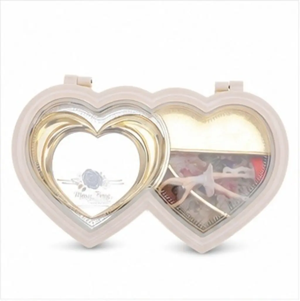 1Pcs White Ballerina Music Box Heart Shaped Rotating Melody Box Jewelry Organizer Small Accessories Storage Gift for Women