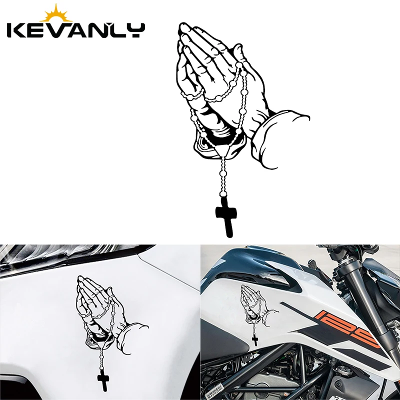 

Car interior stickers Color car prayer gesture laser stickers God Jesus Christ Fashion car body styling decorative stickers