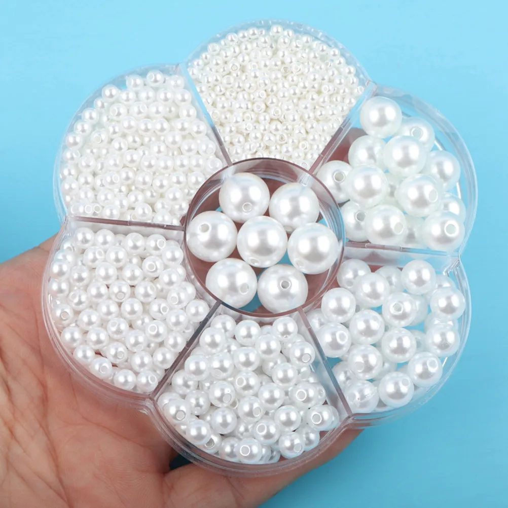 Perles en plastique blanc lisse pour la fabrication de bijoux DIY : bracelets, colliers, pendentifs, bracelets rigides, artisanat, imitation.