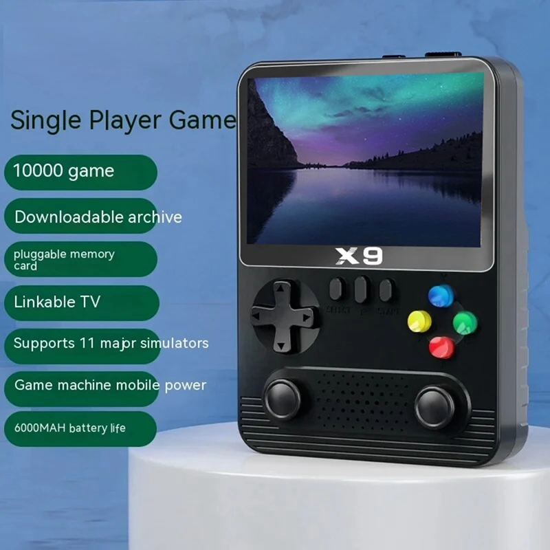 X9 ハンドヘルドゲームコンソール 3.5 インチ 10000 ゲームアーケードゲーム 6000Mah パワーバンク機能付き GBA NES 11 シミュレータ耐久性 C