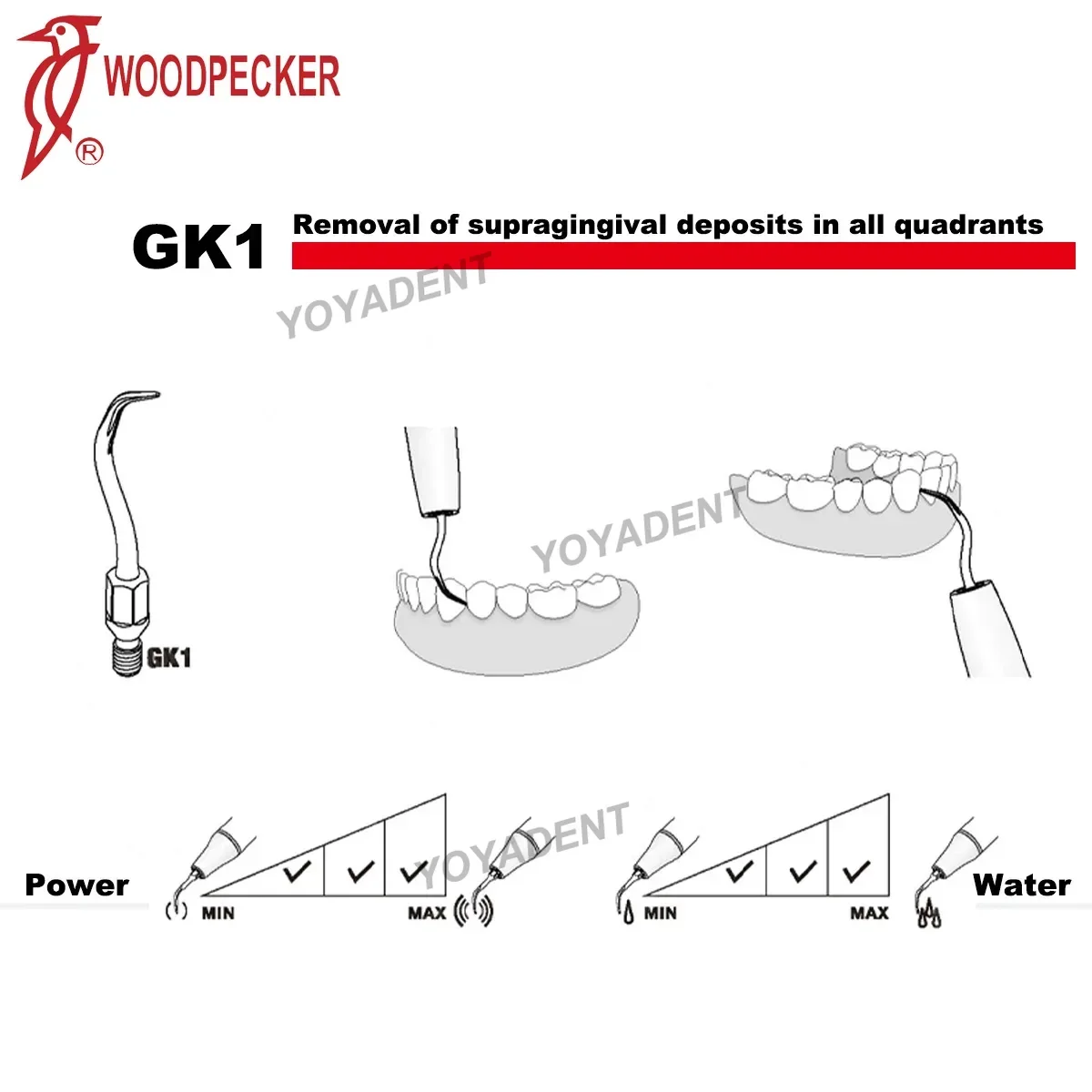 Woodpecker Dental Ultrasonic Piezo Scaler Tips Scaling Tips GK-Series Fit KAVO Scaling Handpiece Dental Tools Mergulhos Scalin