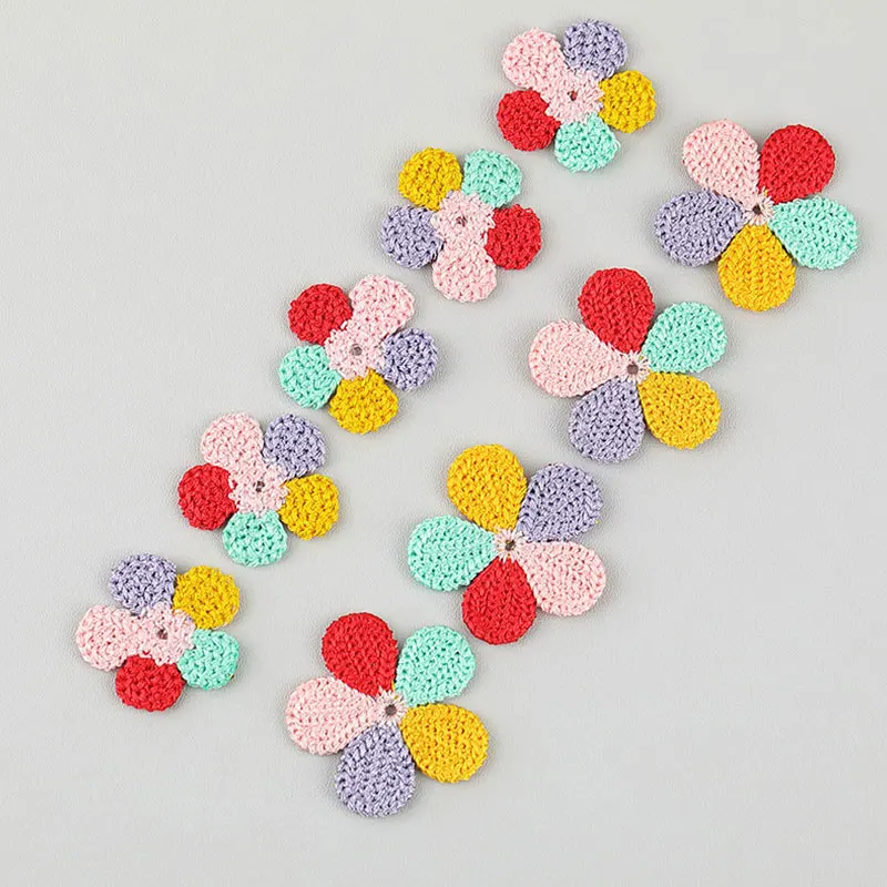 30 Stück handgenähte bunte floral bestickte Applikationen für DIY Haarspangen, Schuhblumen, Broschen, Kleidungszubehör-Patches – Detail 4