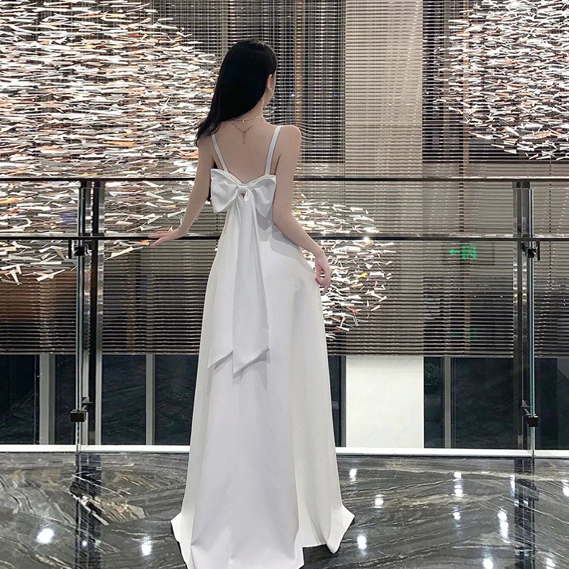 

Элегантное длинное белое вечернее платье для женщин, элитный светский стиль, идеальные платья для выпускного вечера, путешествий, отпуска, фотосессии, 2025