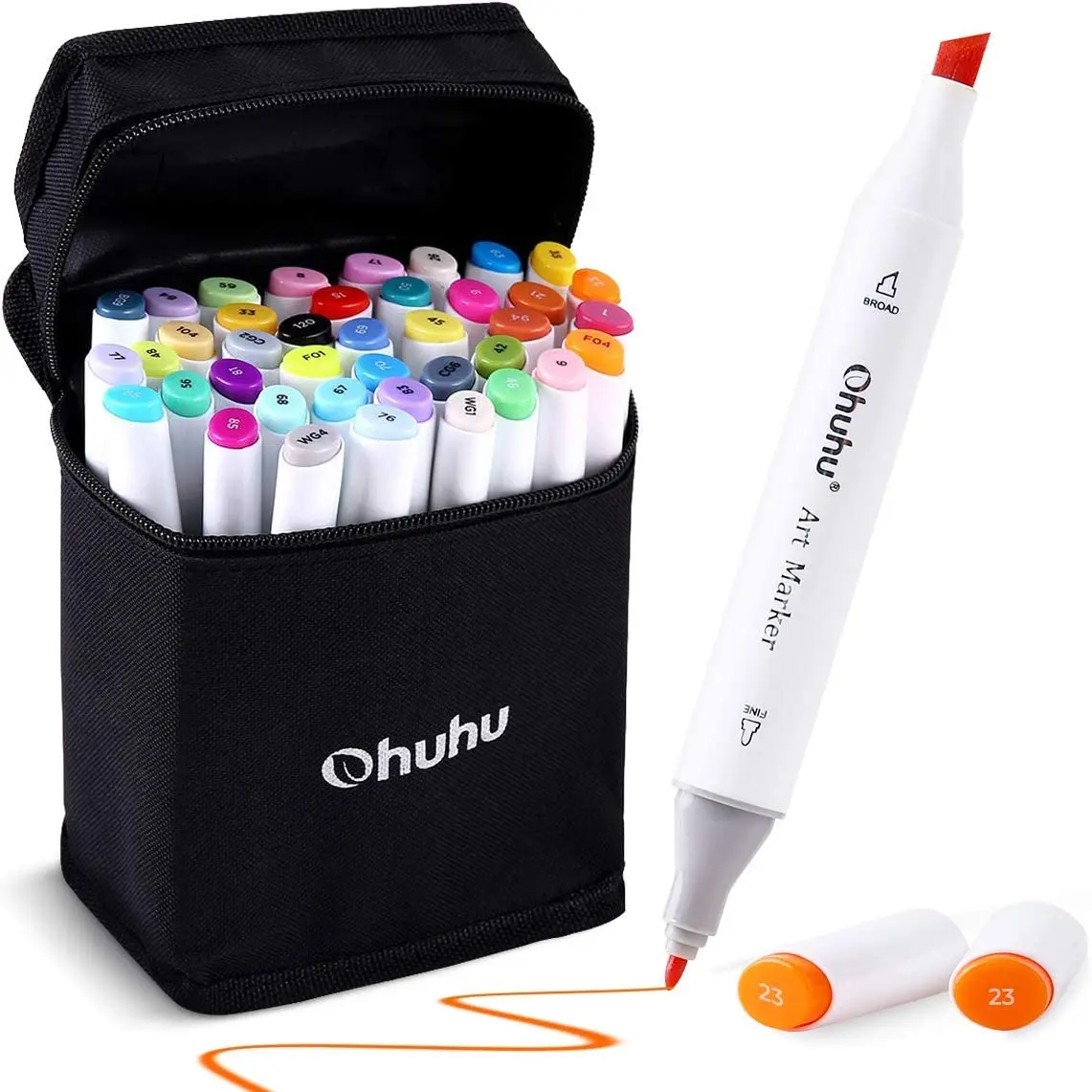 

Ohuhu 48 Color + 1 Colorless Blender Marker Alcohol-Based Double Tip Art Marker Chisel and Fine Double Tip