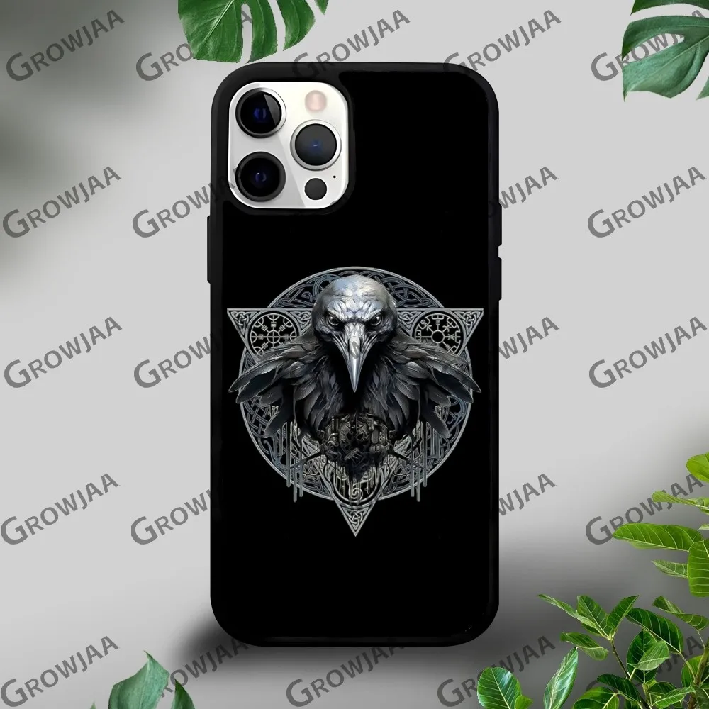 Odin Ravens N-Norse Myth Phone Case For iPhone 16 15 14 13 12 11 Pro Xs Max Mini Plus Celulares Hard Funda