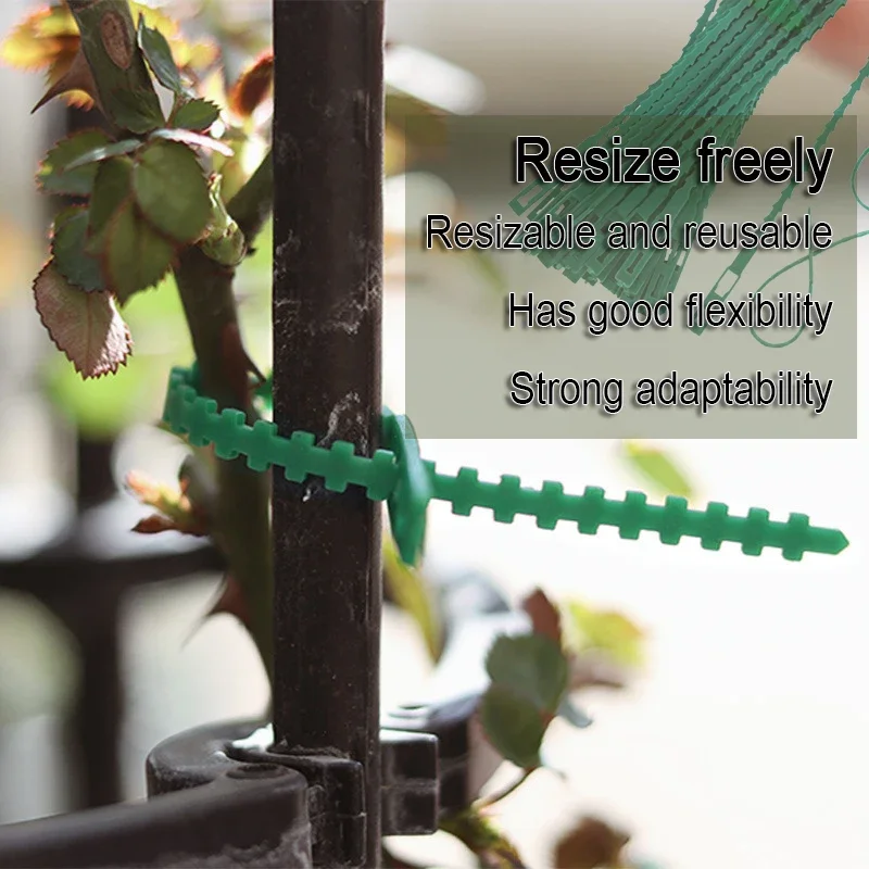 20/50/100pcs Reusable Garden Cable Ties Adjustable Plastic Cable Ties Tools Plant Support Shrubs Fastener Tree Locking Nylon