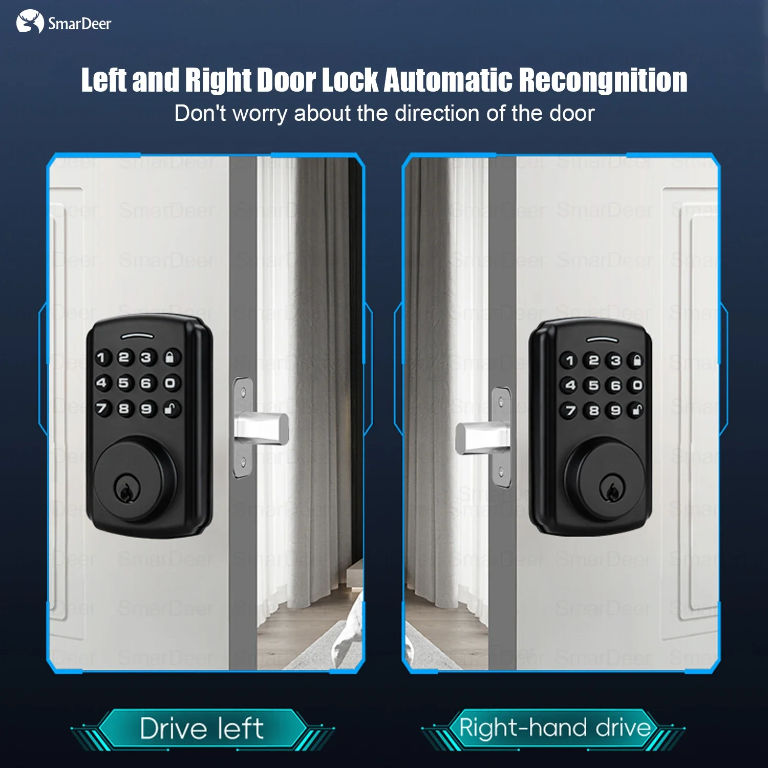 Home Smart Password Lock Tuya Google Home Amazon Alexa for 35-55mm Door Thickness Remote Unlock Abnormal Alarm Virtual Password