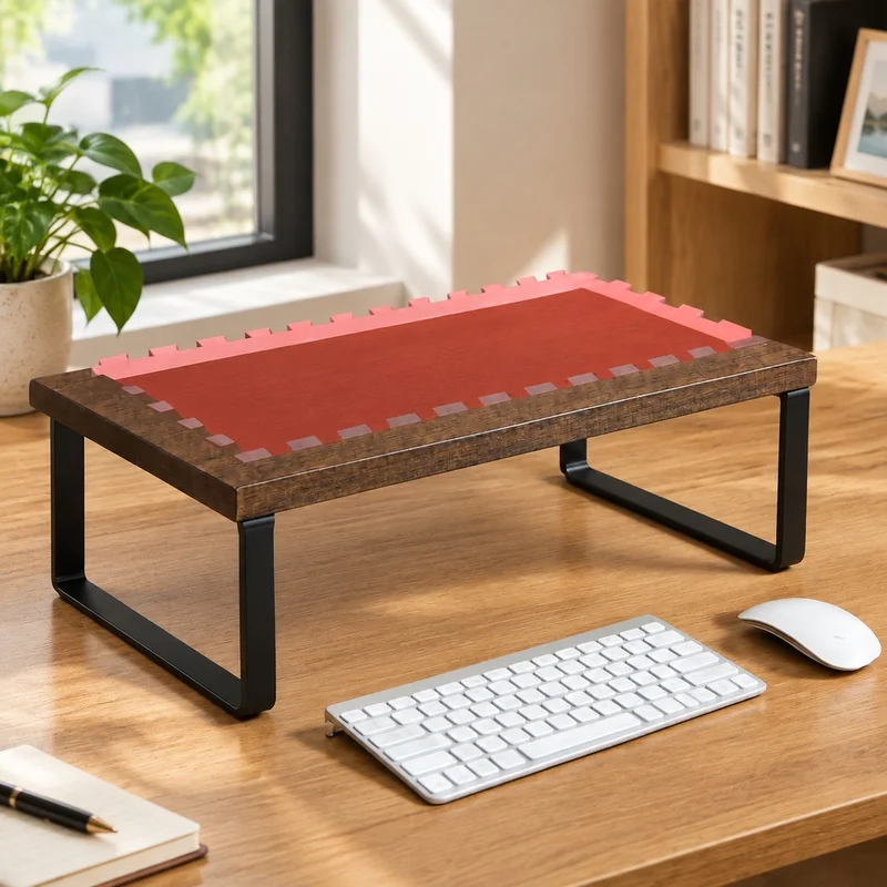 Rehausseur de moniteur de bureau réglable avec étagère de rangement intégrée pour une organisation efficace de l'espace de travail