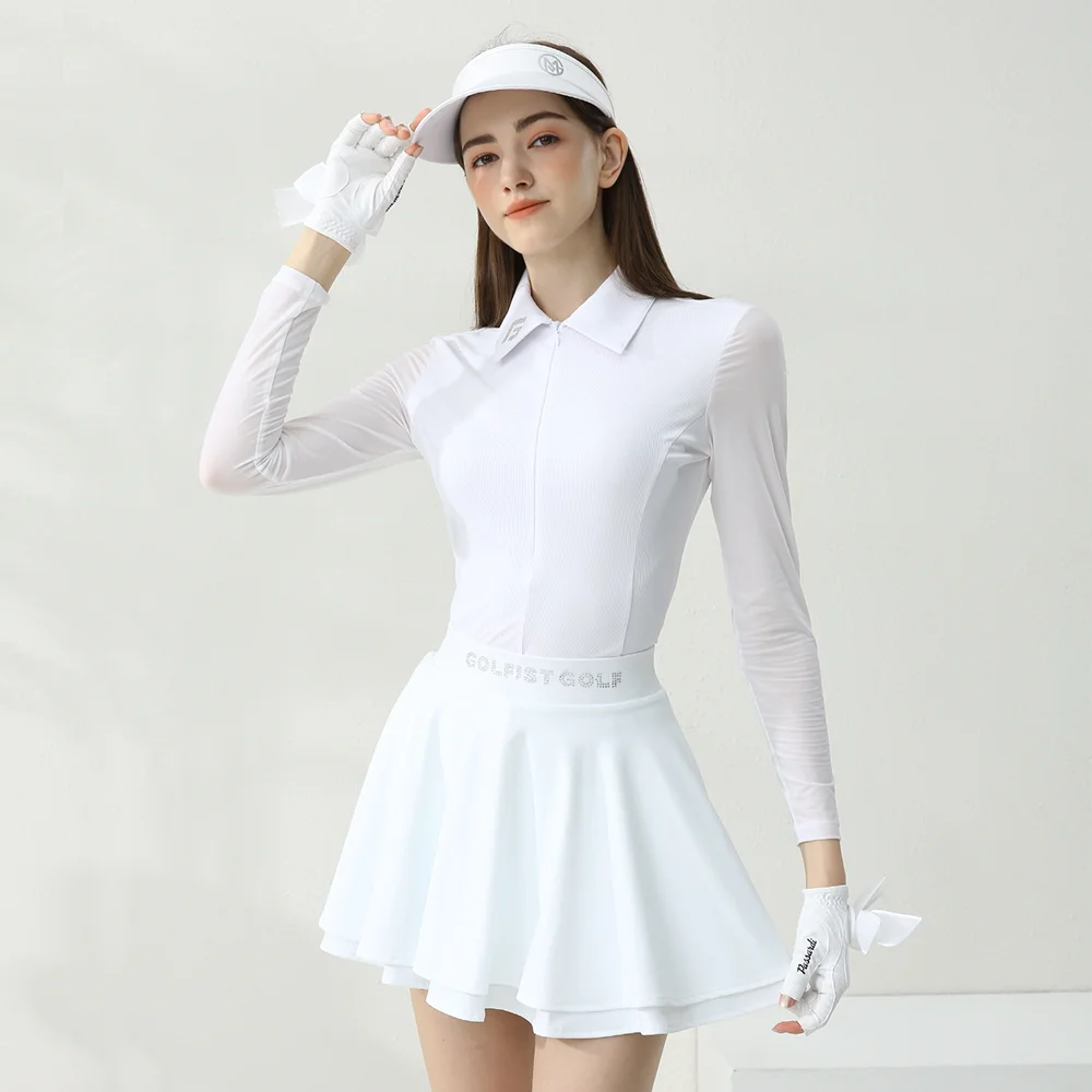 Golfist Golf Women\'s Summer Long-sleeved Shirt Breathable Quick-dry Golf Sports Short Skirts Tennis Skirts Ladies Apparels