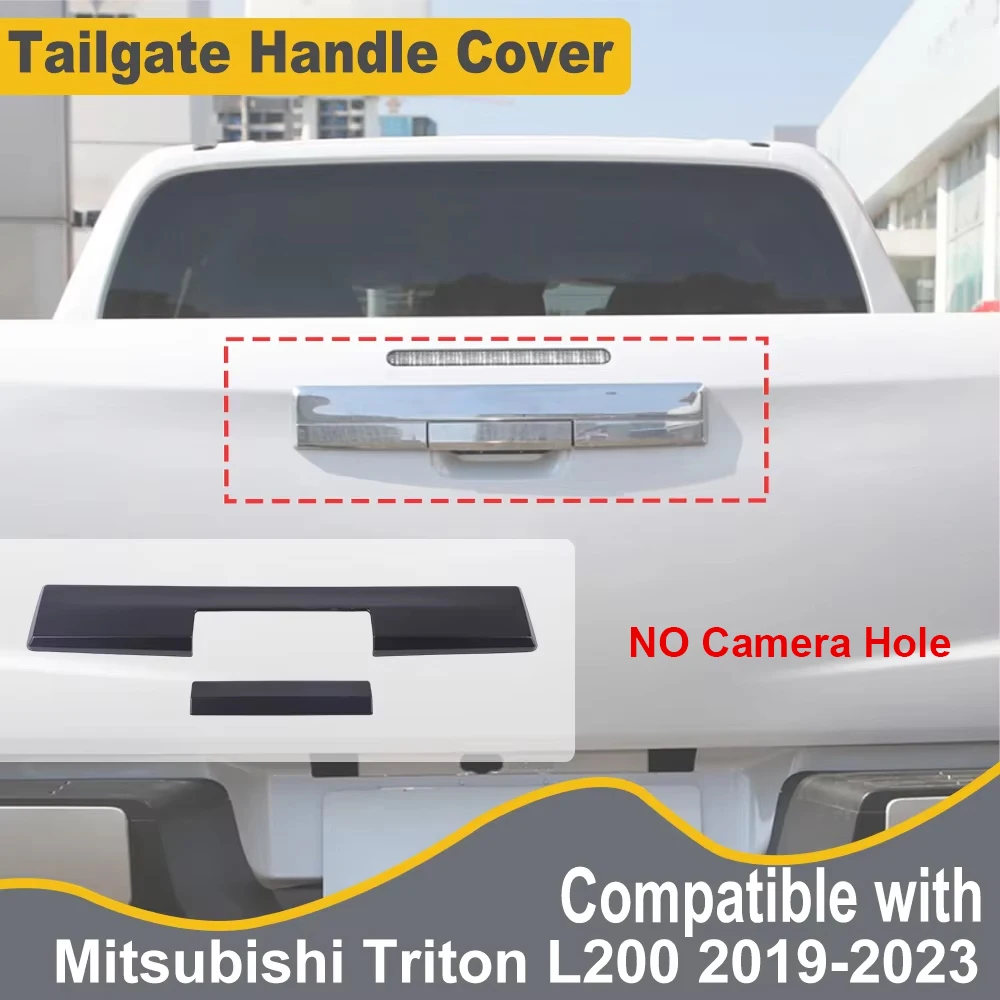

Tailgate Handle Cover For Mitsubishi L200 Triton 2019-2023 ABS Matte Black Rate Handle Cover Car Exterior Accessories Protector