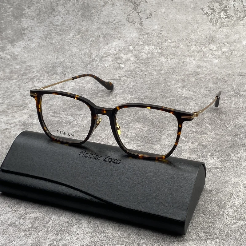 Titanium alkyd glasses frame for men and women ultra light retro myopia prescription glasses luxury brand optical glasses frame