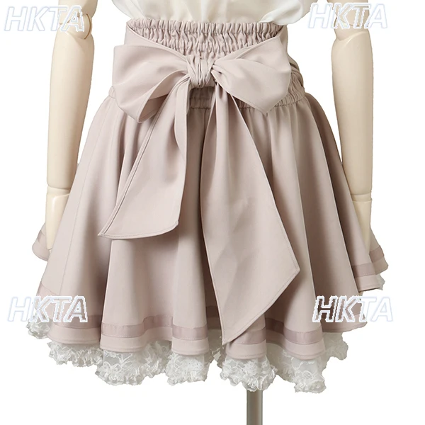 Japanese Liz Mini Skirt Sweet Girl 2025 Autumn New Cute Lace Lace Bow Removable Princess Lolita Skirts Kawaii Women Short Skirts