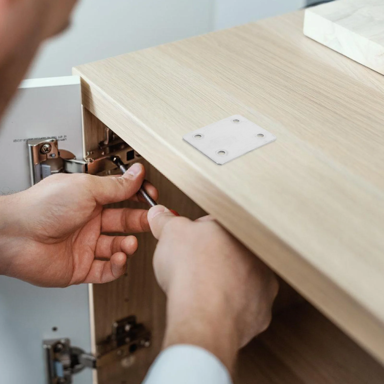 

10Pcs Stainless Steel Flat Joining Plates Durable Furniture Brackets Flat Mending Plates for Wood Repair and Reinforcement