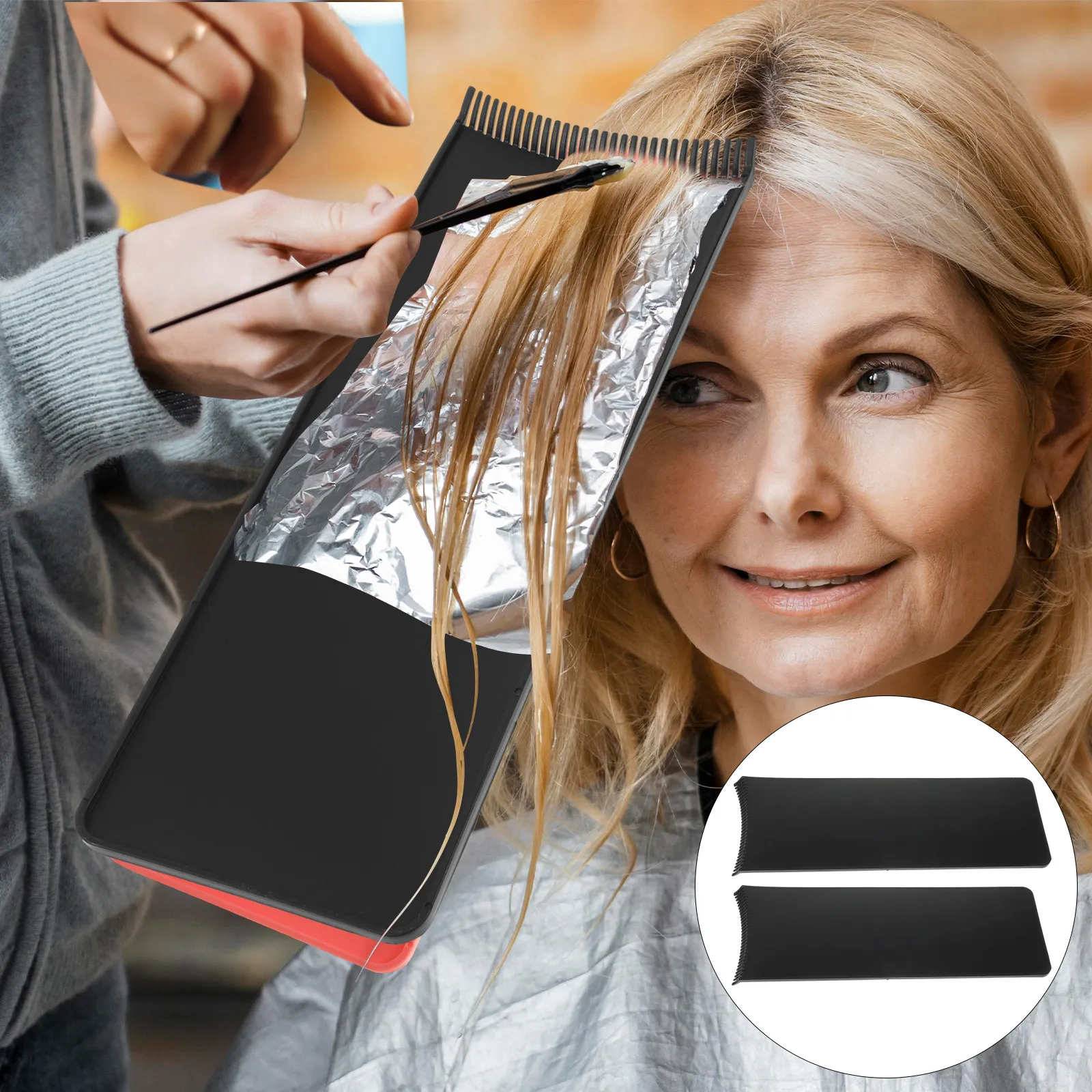 

Hair Coloring Foiling Kit 2 Pcs PP Highlighting Paddle Board Baking Oil Tool Dyeing Styling Supplies for Salon Home Use