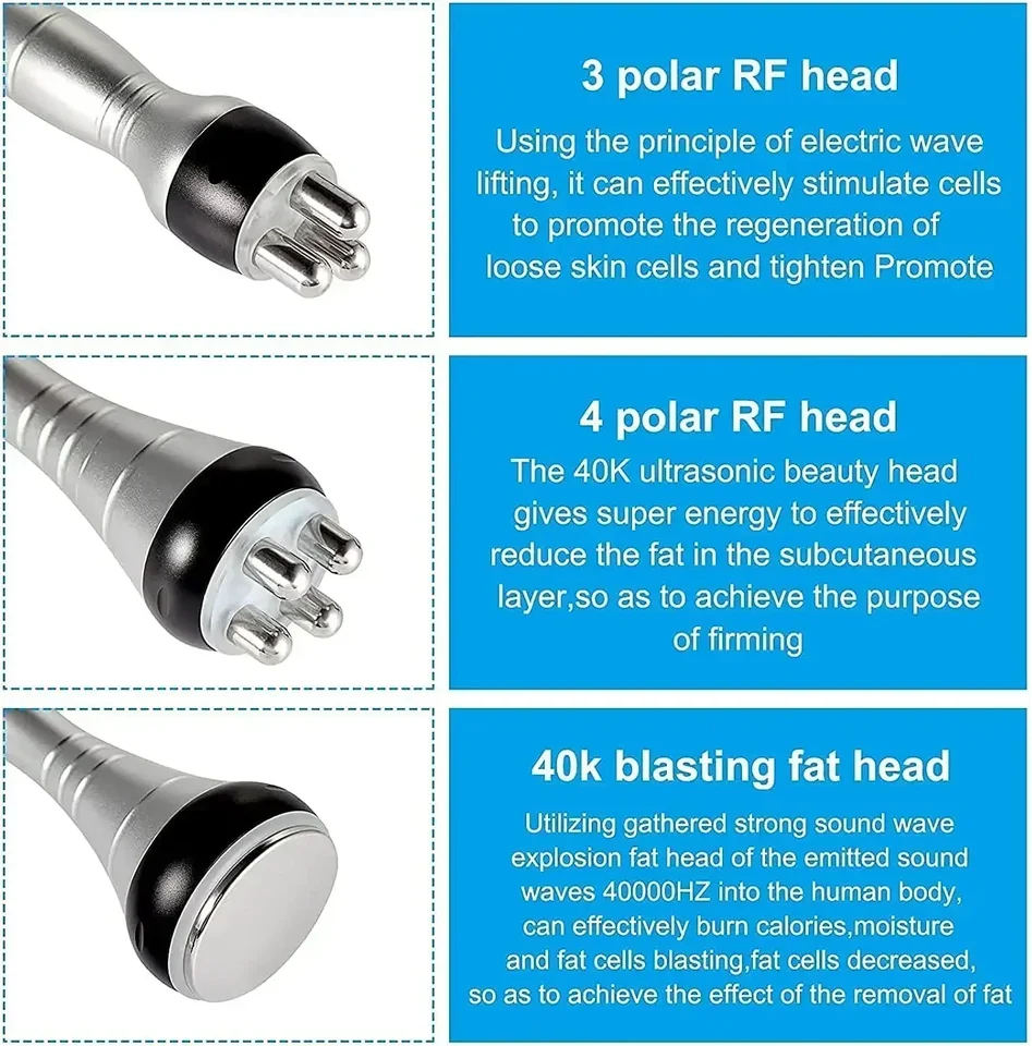 3in1 Tool Cavitation Ultrasonic Body Slimming Machine 40K Multi