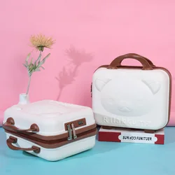 Valise Portable PP de 14 Pouces, Boîte de Maquillage 3D de Dessin Animé, Mallette de Rangement Cosmétique, Sac Cadeau Souvenir de Luxe, 2023