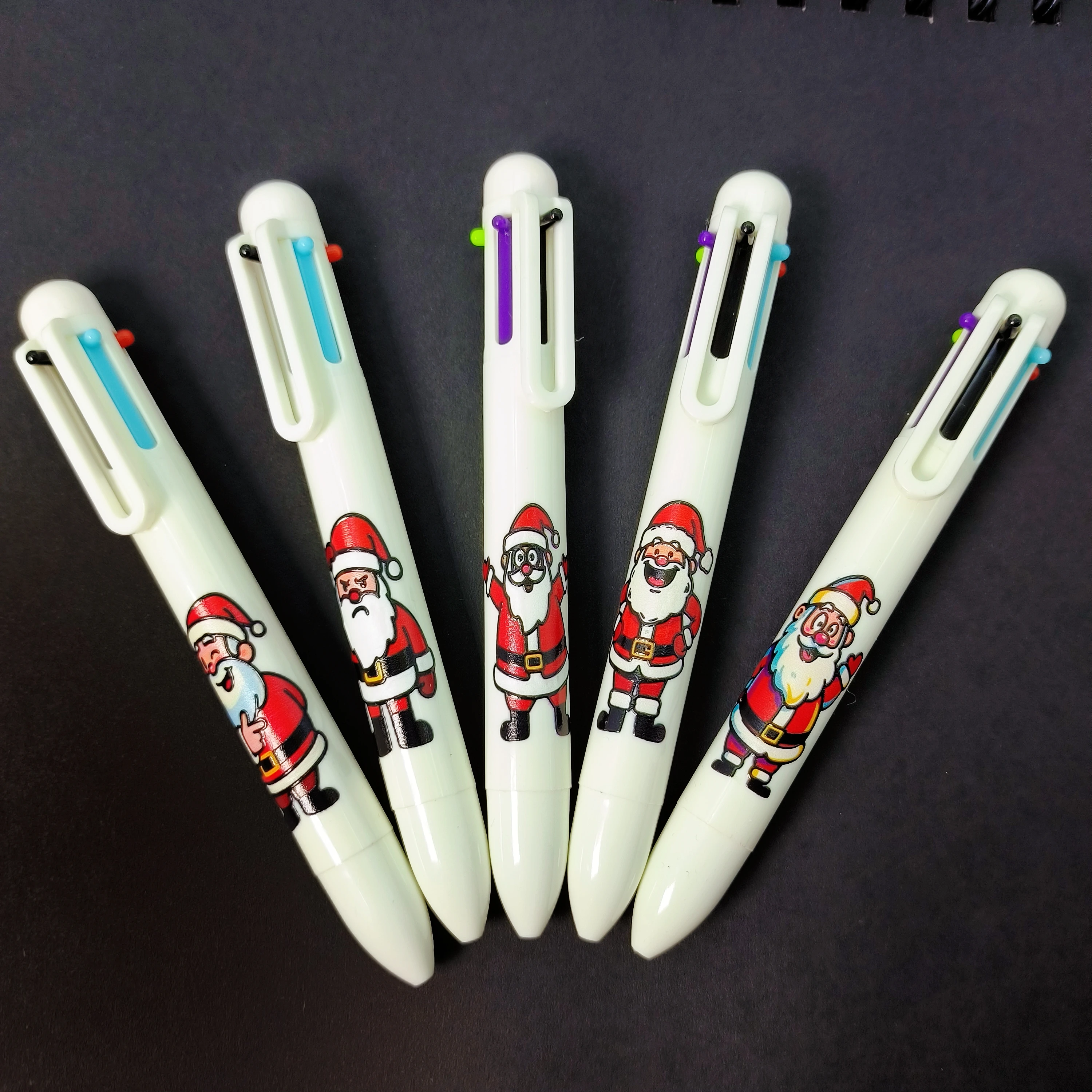 

5/10PCS lively Santa Claus style ballpoint pen Christmas theme multi-color ballpoint pen gift ballpoint pen