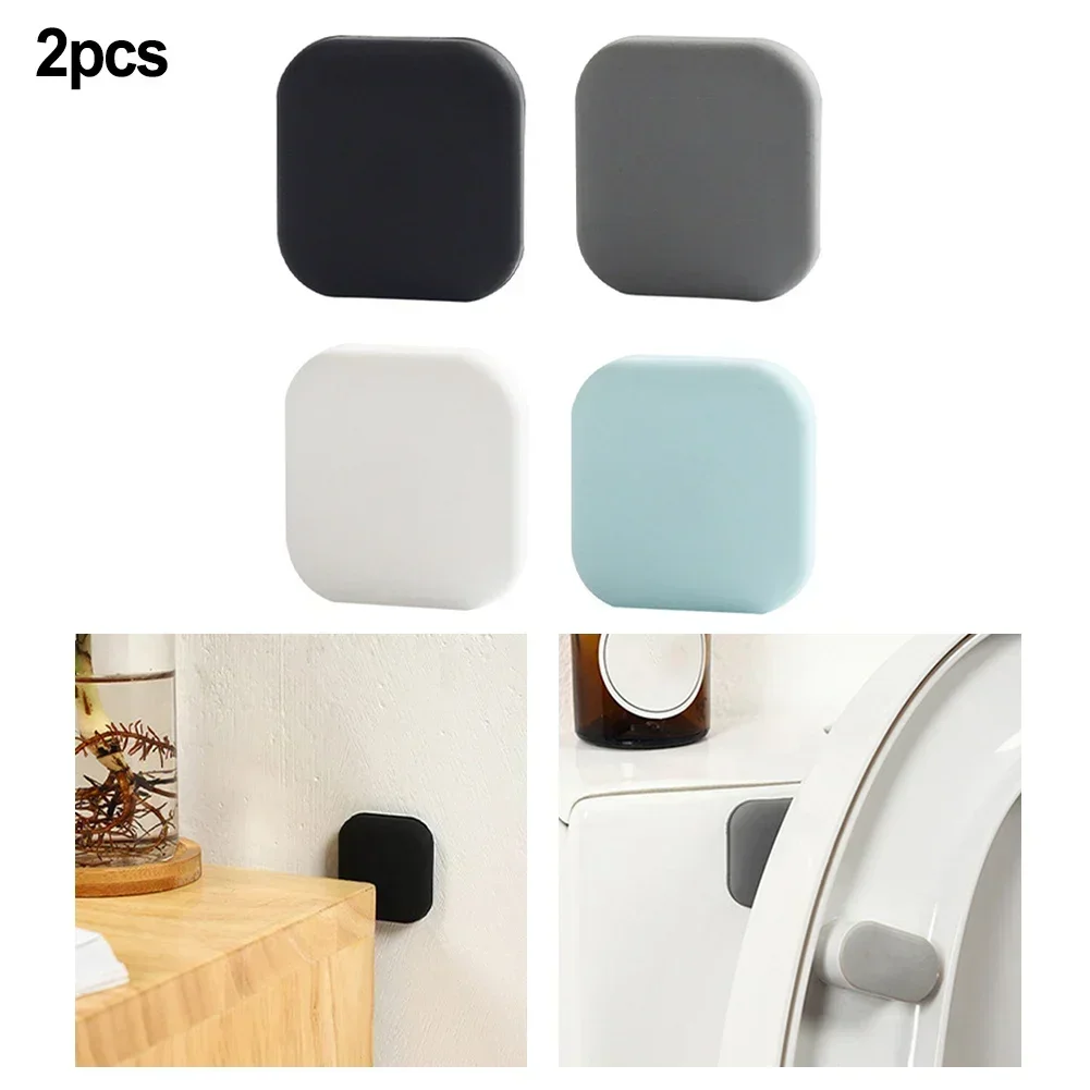 2pc Silicone Door Handle Bumpers Buffer Self Adhesive Protection Porte Pad Mute Anti-collision Punch-Door Stopper Doorstops