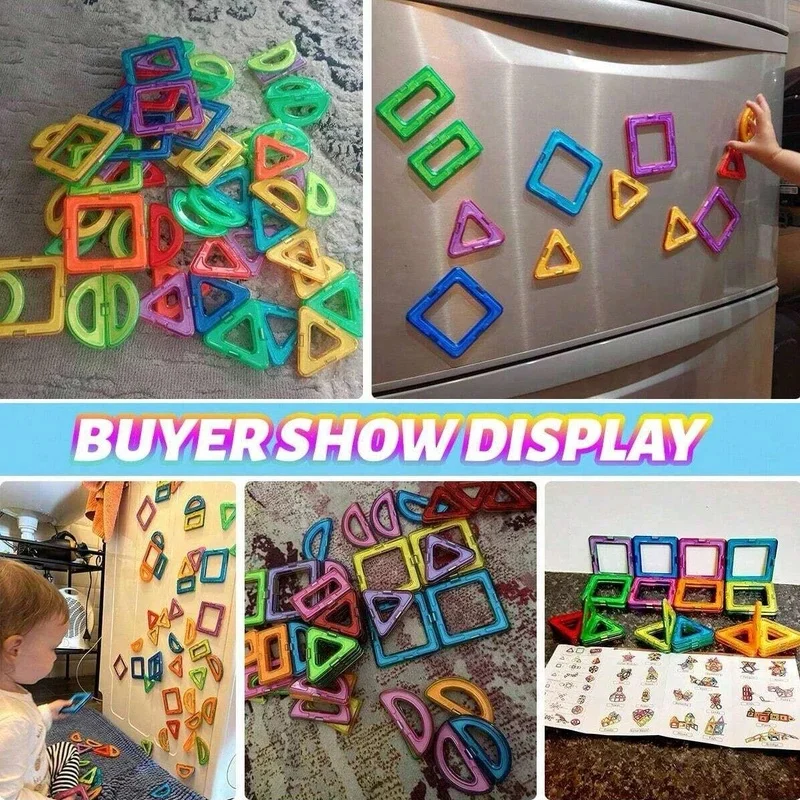 Medium Size Magnetic Building Blocks, DIY STEM Construction Magnet Toys, Educational Learning Playset for Kids gallery 2