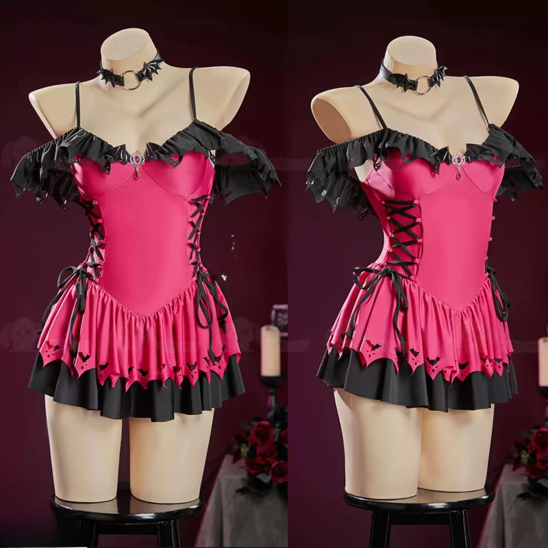Draculaura Cosplay Costume Anime High Sexy Swimsuit Lovely Uniform Halloween Party Role Play Outfit Women Sweet Beach dress view 3