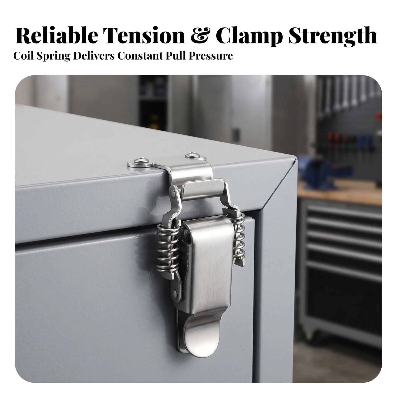 Toggle Latch with Strike Plate Hardy Toggle Latch Hardware Firm Low-Profile for DIYers, Wooden Cases, Cabinets