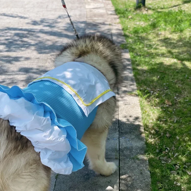 Spring Summer Pet Apparel Fairy Tale World Tucker Dress for Large Dog Golden Retriever Alaska Satsuma