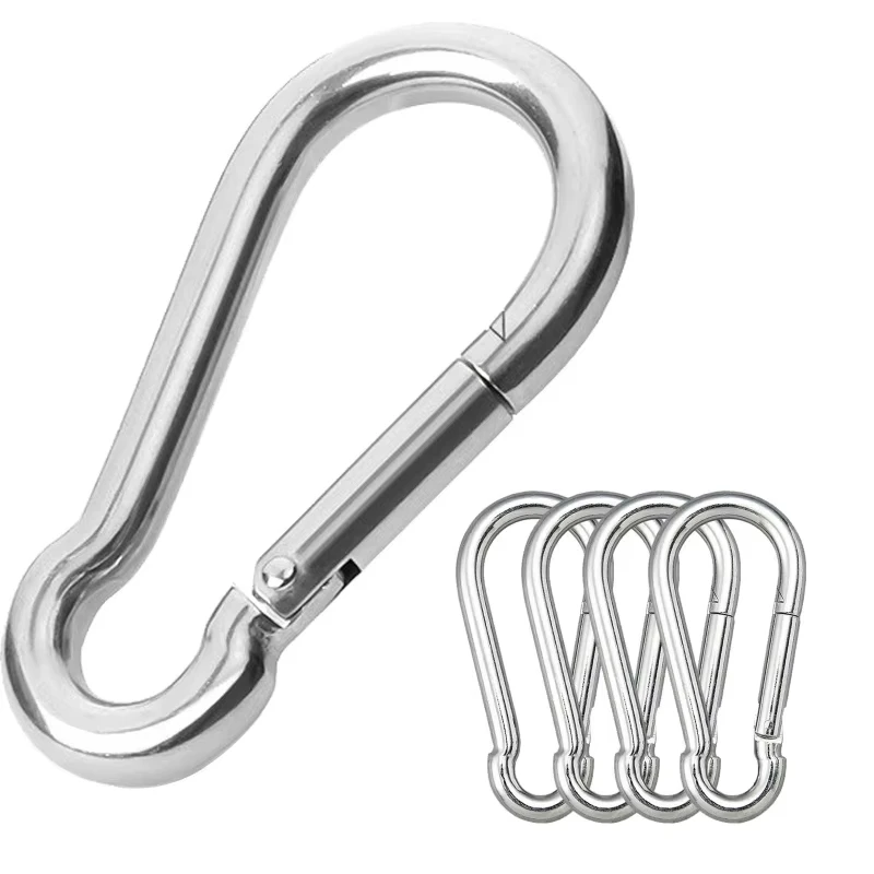 304 Stainless Steel Spring Snap Hook - Key Ring Buckle outdoor 300 Lbs Heavy Duty safety hook hoist buckle chain buckle pet rop