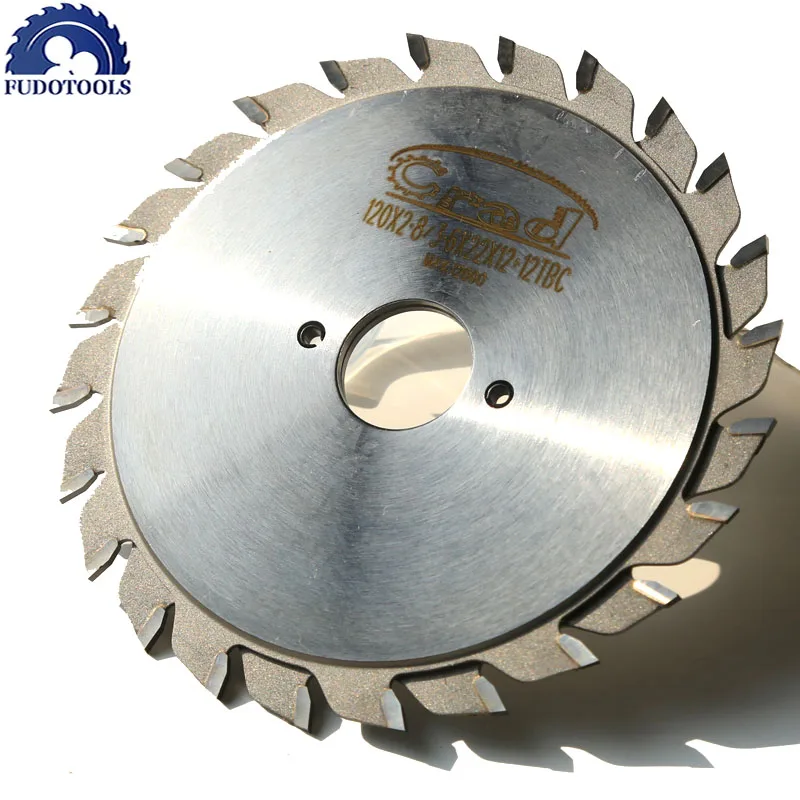 Free Shipping 1 Set Double Blades 120*2.8-3.6*22/20*12+12T TCT Adjustable Scoring Blades for Scoring Aluminum plate/alunimun