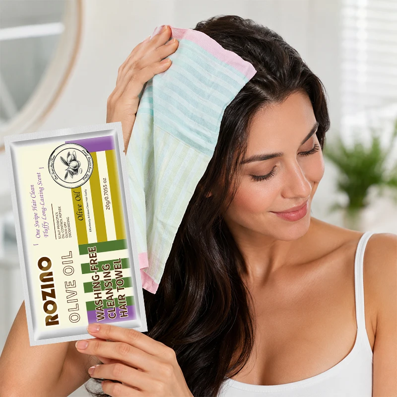 Olive Oil No-Rinse Scalp Cleansing Towel, Scalp and Hair Cleaning and Care, Cleans Hair Without the Need for Water, Designed for Oily, Fine, Flat, and Itchy Scalp Hair Types. Suitable for the Elderly, Pregnant Women, Patients, and Busy Office Workers and Students. Cleanses Scalp Oil, Keeps It Feeling Fresh for a Long Time. Suitable for Those Who Sweat and Have Oily Hair Frequently in Summer, and for Those Who Don'T Want to Wash Their Hair in Autumn and Winter Due to the Cold Weather.