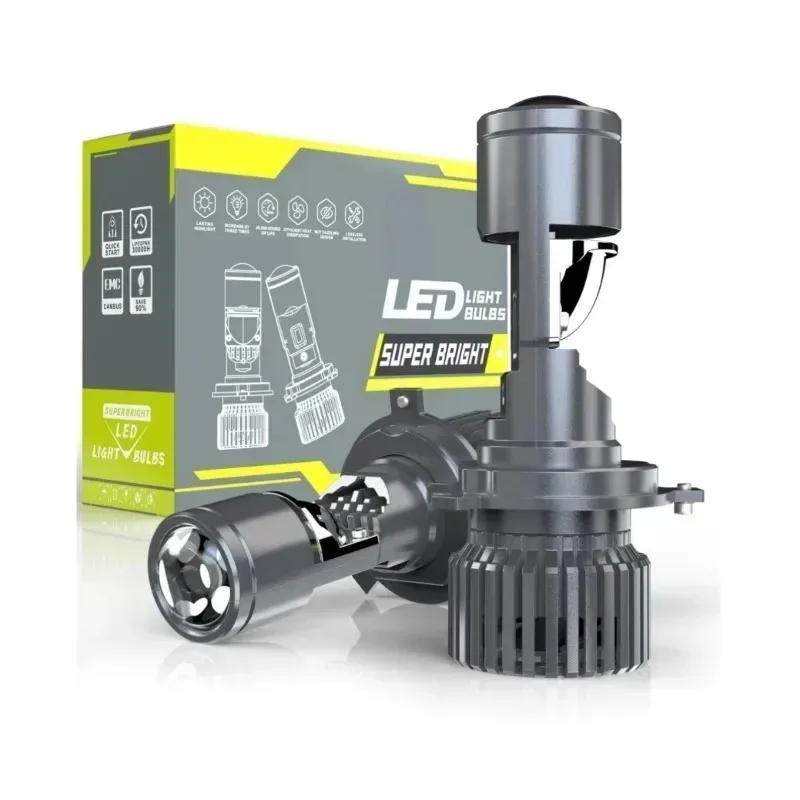 

XTG 100W H4 LED Projector Mini Car Headlight Bulbs Bi-LED Mini Lens Projector Lenses H4 Headlamp High Low Beam LED H4 for Motor