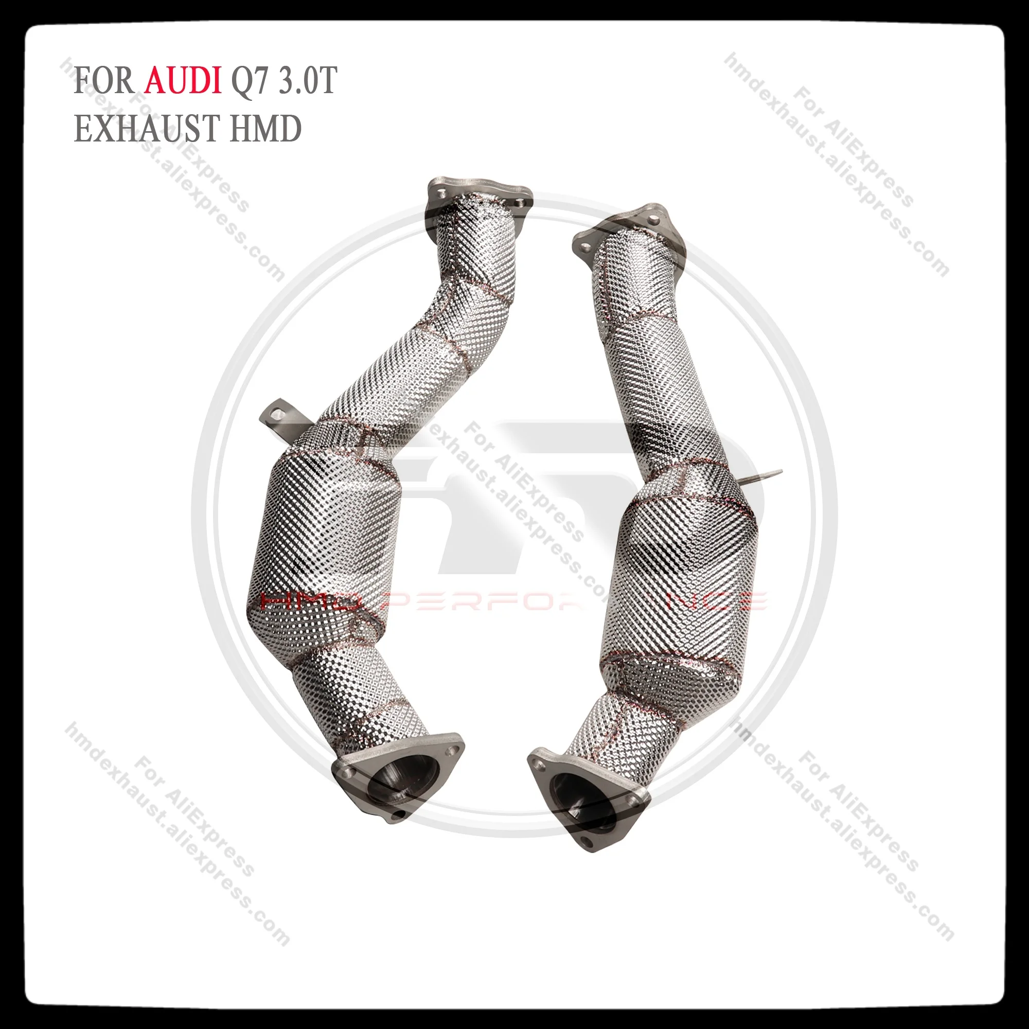 

HMD Exhaust Manifold High Flow Downpipe for 2009-2015 Audi Q7 3.0T With Catalytic Header Without Cat Catless Pipe