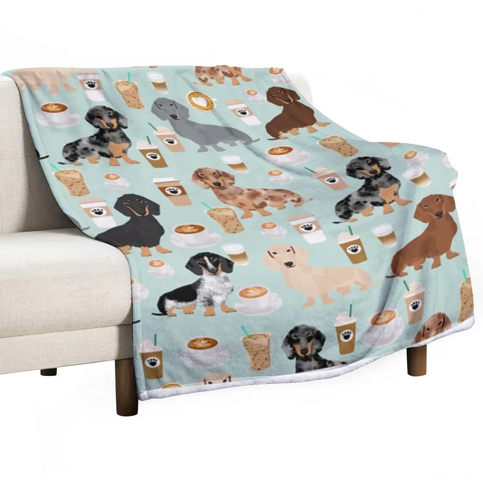 

Dachshund Dog cartoon funnylunch Throw Blanket manga funny gift Blankets