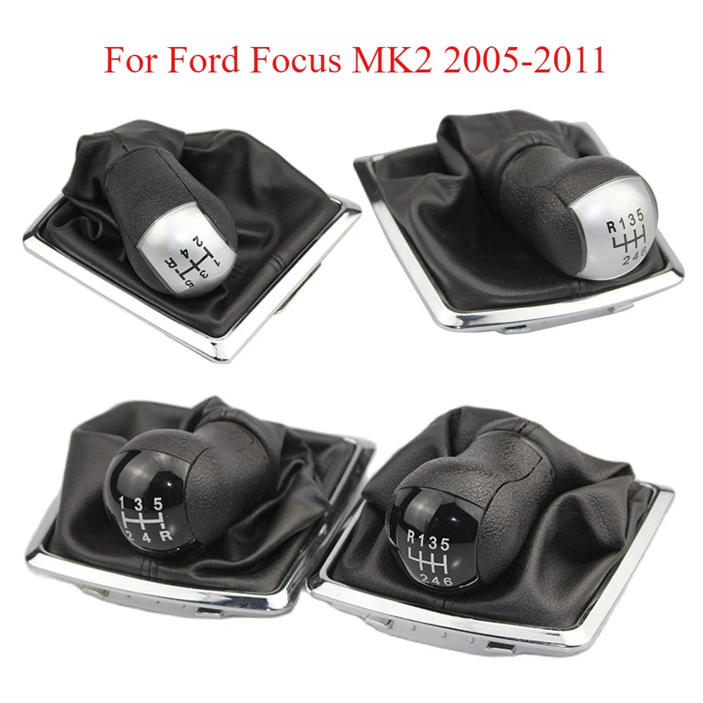 For Ford Focus 2 MK2 2005 2006 2007 2008 2009 2010 2011 Car Gear Shift Knob Lever Stick Boot Cover Gaiter  5 6 Speed