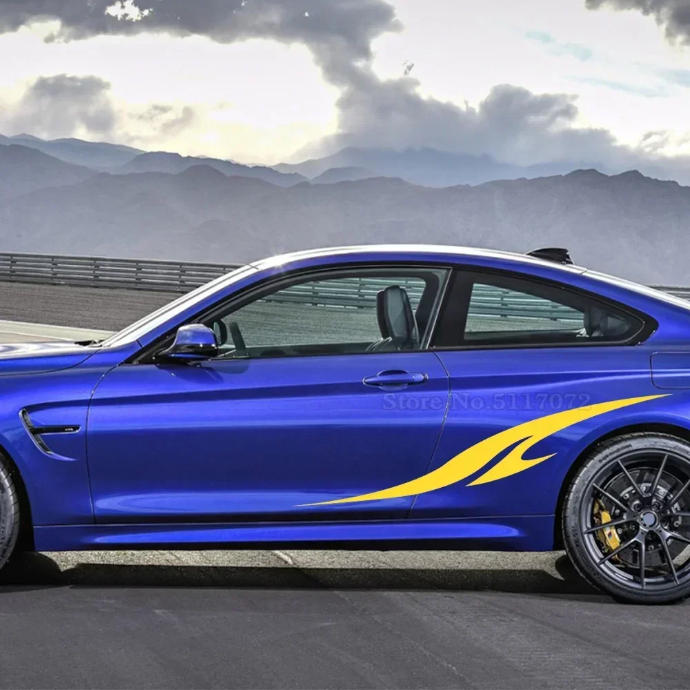 

2pcs Car Racing Sports Sticker Car DIY Styling Sticker Car Tuning Accessories Auto Vinyl Side Skirts Decal Funny Stylish Graphic